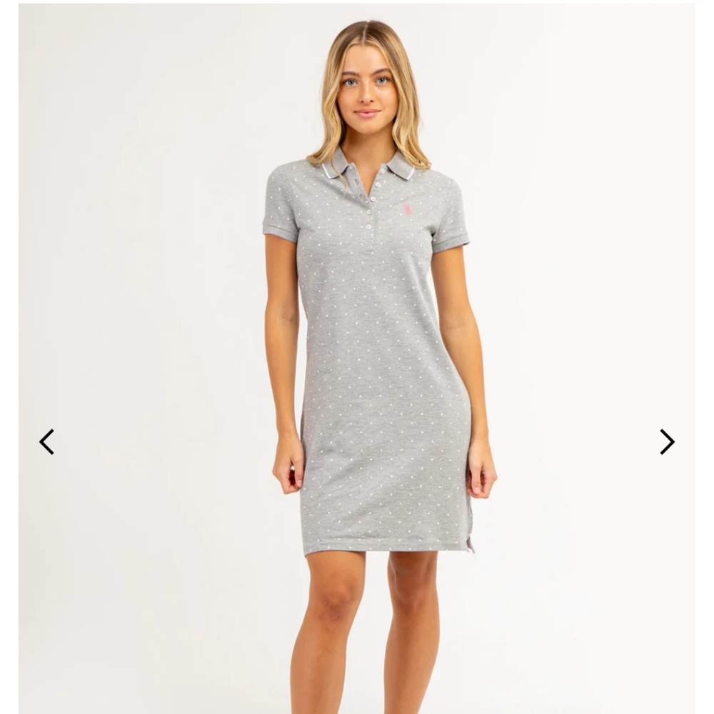 US polo assn women's polka dot polo dress